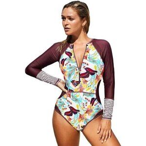 Body Glove Wind Of Change Rash guard One Pc Swimsuit Size small NWT